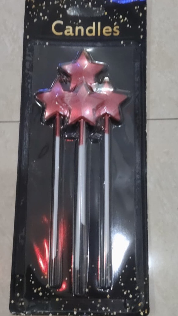 CANDLES STAR SHAPE(RED COLOUR)