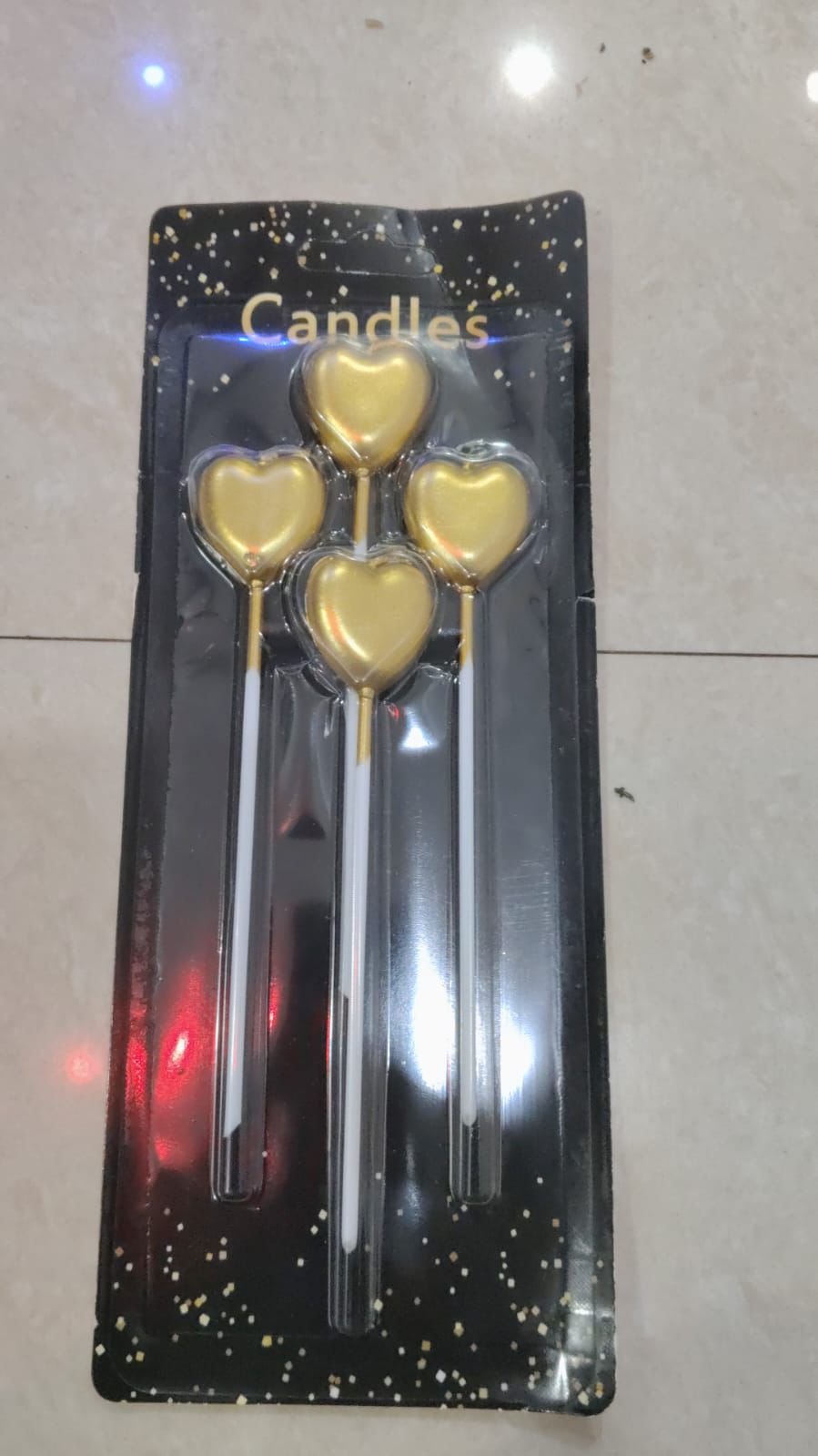 CANDLES HEART SHAPE(GOLDEN COLOUR)