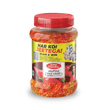 RAM BANDHU STUFFED RED CHILLI PICKLE 350GM